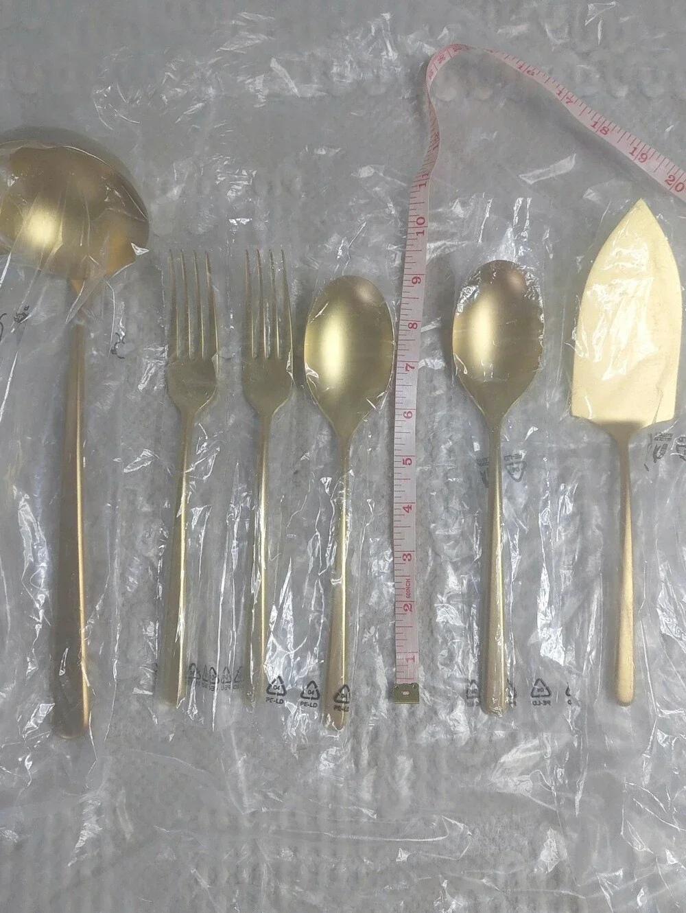 NEW! Quince- Sambonet Gia Minimalist 6 Piece Brushed Gold Serving Set! (X66)
